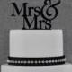 Mrs and Mrs Same Sex Wedding Cake Topper, Traditional and Elegant Wedding Cake Toppers in your Choice of Color, Modern Wedding Topper (S003)