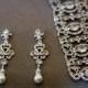 Swarovski Bridal Earrings, Pearl Chandelier Earrings, , Crystal earrings, Wedding Jewelry,Pearl earrings , Knot earrings,