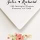 Return Address Stamp - Wedding invitations - calligraphy style - Julie and Richard design