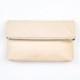 EMMA Nude Leather Fold Clutch. Natural Leather Fold Clutch. Small Fold Clutch. Peach Wedding Clutch. Nude Wedding Clutch