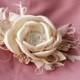 BIRDCAGE VEIL vintage style wedding headdress. Champagne , nude wedding hat,bridal hat. Amazing fascinator, hair flower