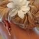 Custom Handmade Hair Clip Pin White Flower Feather Wedding Shabby Chic Rustic Decorations Bride Bridesmaid Accessories Gift