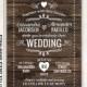 Rustic Wedding Invitation, Wood Printable Wedding Invitation, Wedding Invitation with RSVP, any color, free customizations
