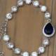 blue bridal bracelet sapphire blue bracelet wedding bracelet bridal jewelry