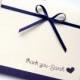 Navy Blue Bridesmaid Thank You Card with Ivory Cream - Personalized