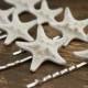 BEACH WEDDING Hair Accessories, White Starfish Hair Pins by Cheydrea - 8 Hairpins