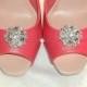 Wedding Bridal Shoe Clips large Clear Rhinestone Shoe Clips Bridal Wedding  Silver Shoe Clips - set of 2 -