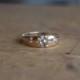 Antique 18K rose cut gypsy set diamond engagement ring