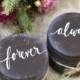 Burlap Ring Bearer Boxes Set of TWO - Always & Forever - Rustic Weddings - (RB-4)