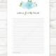 bridal shower advice printable card DIY blue green flowers bouquet wedding shower digital games - INSTANT DOWNLOAD
