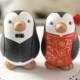Chinese Wedding Cake Topper - Medium Penguins