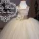 Flower girl dress wedding flower girl tutu dress with corset and sash newborn to size little girls 12