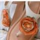 THE BIG SALE Shoe clips flowers in orange and ecru --- Tagt Rdtt