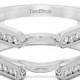 Cathedral Engagement Ring Guard Enhancer - Sterling Silver Ring Guard with .20ct Cubic Zirconia