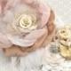 Sash, Bridal, Wedding, Blush, Champagne, Gold, Tan, Beige, Cream, Ivory with Lace, Feathers, Brooches, Vintage Wedding