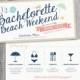 Printed / Bachelorette Beach Weekend / Personalized Icons / Custom Color / Timeline