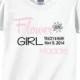 Flower Girl Shirts with Dates and Flower for Wedding Party Tees