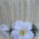 Bridal White Pleated Ribbon Flower Hatband Sash