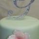 5" Tall Initial Monogram Wedding Cake Topper Swarovski Crystal Rhinestone Letter A B C D E F G H I J K L M N O P Q R S T U V W X Y Z