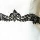 Wedding Sash in black  - Bela 28 to 29 inches (1 qty ready to ship)