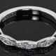 18k White Gold Tacori 46-2 Sculpted Crescent Half Eternity Ribbon Diamond Wedding Ring