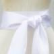 White Ribbon Sash - 3 inch width x 144 inches length (4 yards)-Wedding Sash, Bridal Sash, Plain Sash, Wide Sash, White Belt, Bridal Belt