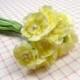 Sweet Little Primrose Old Fashioned Bouquet Millinery Flowers Light Yellow on Fabric Stems Bunch of One Dozen