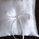 custom made white satin ring bearer pillow