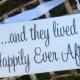 READY to SHIP - and they lived Happily Ever After -One sided -  Ring Bearer sign, Flower girl sign, Disney Wedding Sign