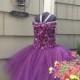 Flower Girl Dress Purple Plum Tutu Special Occasion Wedding Dress