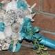 Blue Teal Cascading Seashell Bouquet