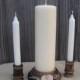 Wood Unity Candle Set Rustic Monogram Wedding Candle - Item 1021