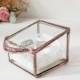 Wedding Ring Box, Clear Glass Ring Bearer, Engagement Ring Box, Glass Box With a Hinged Lid.