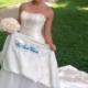 Satin wedding dress label  Something Blue on your Wedding Day  Mrs. Grooms name sash