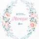 Moonlight: 3 Watercolor Wreaths, frames, popies, roses, floral wedding invitation, greeting card, diy clip art, flowers, blue, quote, boho