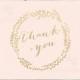 pink gold thank you cards printable DIY bridal baby wedding shower blush pink gold glitter wreath thank you cards - INSTANT DOWNLOAD
