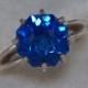 Electric Blue Quartz Diamond Alternative Color Engagement Ring 9ct Rose Petal Custom Cut