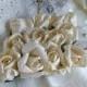 12 Small Ivory Cream Parchment Paper Roses Wedding Floral Decorations