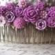 Flower Comb, Wedding Hair Comb, Romantic Wedding Hair Accessory, Purple Shades, Bridesmaid Gift, Floral Hair Piece