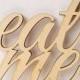 Wedding cake topper, wooden EAT ME cake topper, simple rustic wood cake decor