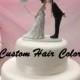 Wedding Cake Topper - Personalized Wedding Couple - Leaning in for a Kiss - Balloon Cake Topper - Weddings - Cake Topper - Romantic