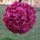 Hot Pink/ Fuchsia Silk Rose Pomander