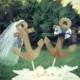 Nautical wedding cake topper-anchor wedding cake topper-beach wedding-nautical wedding-anchor