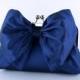 Bridesmaid Clutch, Silk Bow Clutch in Navy, wedding clutch, wedding bag,  luxury bridesmaid gift