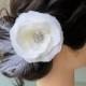 Riley - Bridal Hair Flower, Bridal Hairpiece, Wedding Accessory, Feathered Fascinator, Bridal Hairclip, Silk Hairpiece, Bridesmaid Hairpiece
