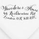 Return Address Stamp #19 - Calligraphy - Save the Dates, Wedding, Wedding Showers, Newlyweds, Housewarming - Personalized  — INCLUDES HANDLE