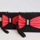 Promotional sale   - SET OF 10 - Black red bow wristelt clutch,bridesmaid gift ,wedding gift ,make up bag,zipper