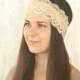 Stretch Lace Headband Adult Lace Headband Camel Light Brown Headband Wedding Bridesmaid Gift