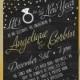 New Years Engagement Party Invitation Modern Vintage Rustic Chalkboard Confetti / New Years Eve Couples Shower Gold Silver Confetti Engaged