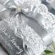 Lace Ring Bearer Pillow, Grey Wedding Pillow , Ivory Grey Wedding Pillow , Custom Ring Pillow , 4lovepolkadots
